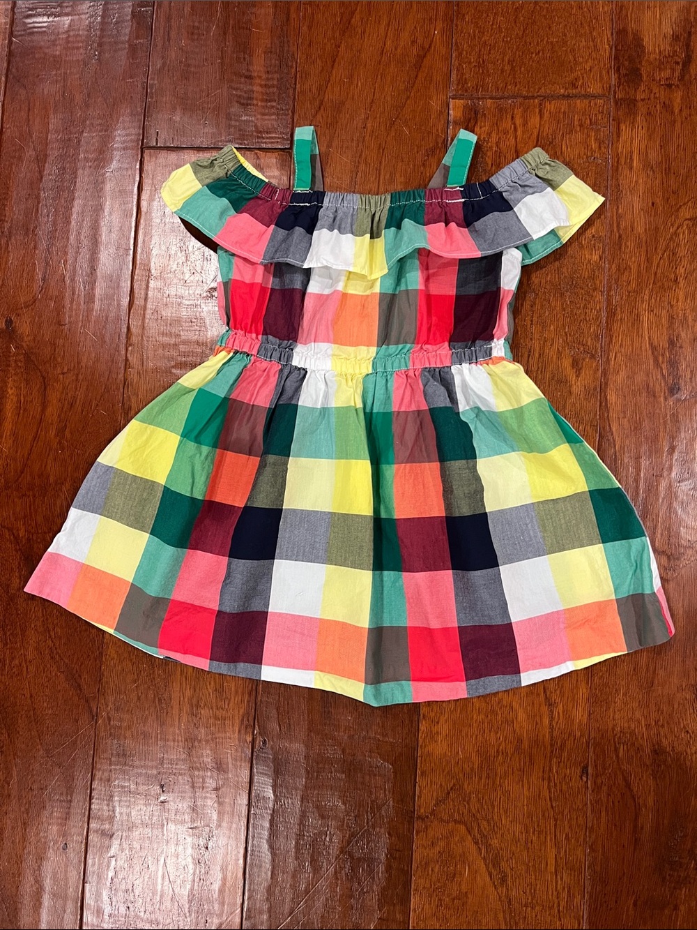Janie and Jack Multicolor Plaid Ruffle-Shoulder Sundress